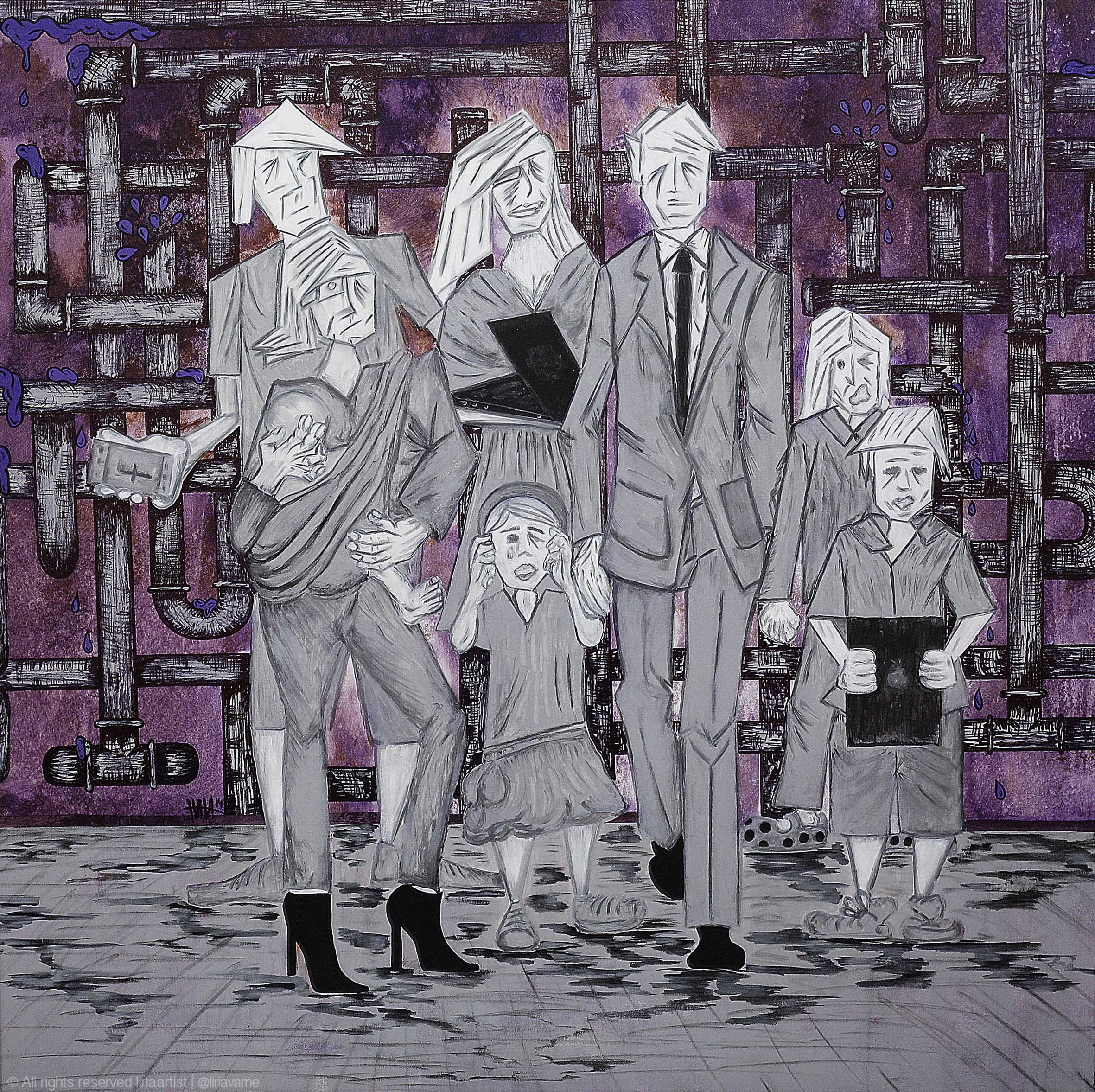 127 - Retirantes - Técnica mista - 90x90cm - 2014_7529_©